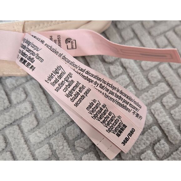 Victoria's Secret Bra Size 36B T-Shirt Lightly Lined Demi Nude Beige New - Picture 5 of 5